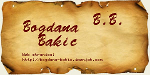 Bogdana Bakić vizit kartica